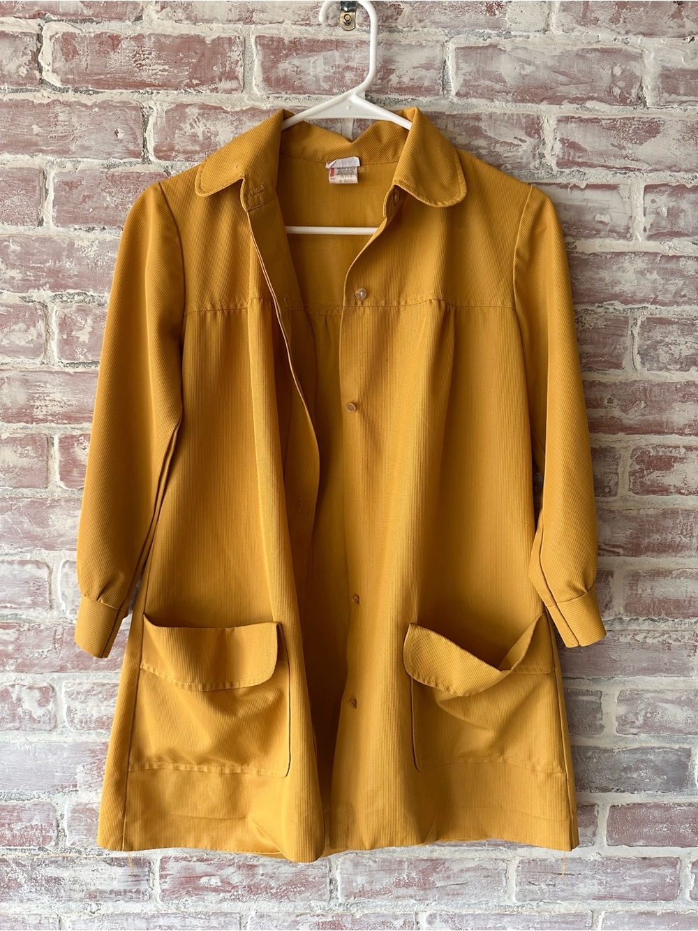 Vintage Barco Uniforms Mustard Coat-Style Longline Jacket